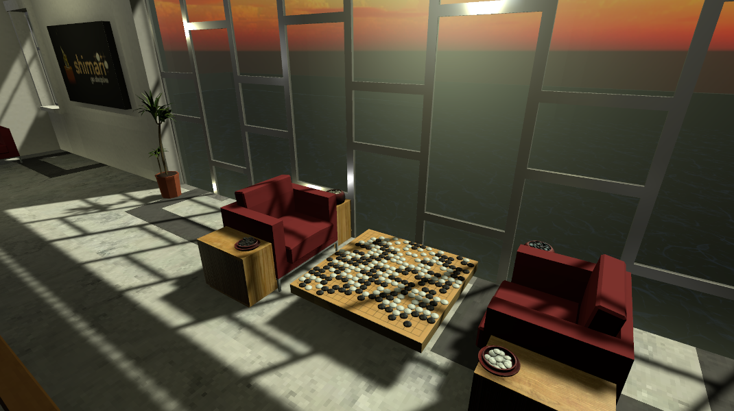 A sunny spot overlooking the lobby.